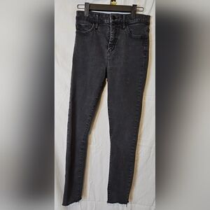 Sam Edelman "The Stiletto" High Rise Skinny Black  Raw Hem Size 27